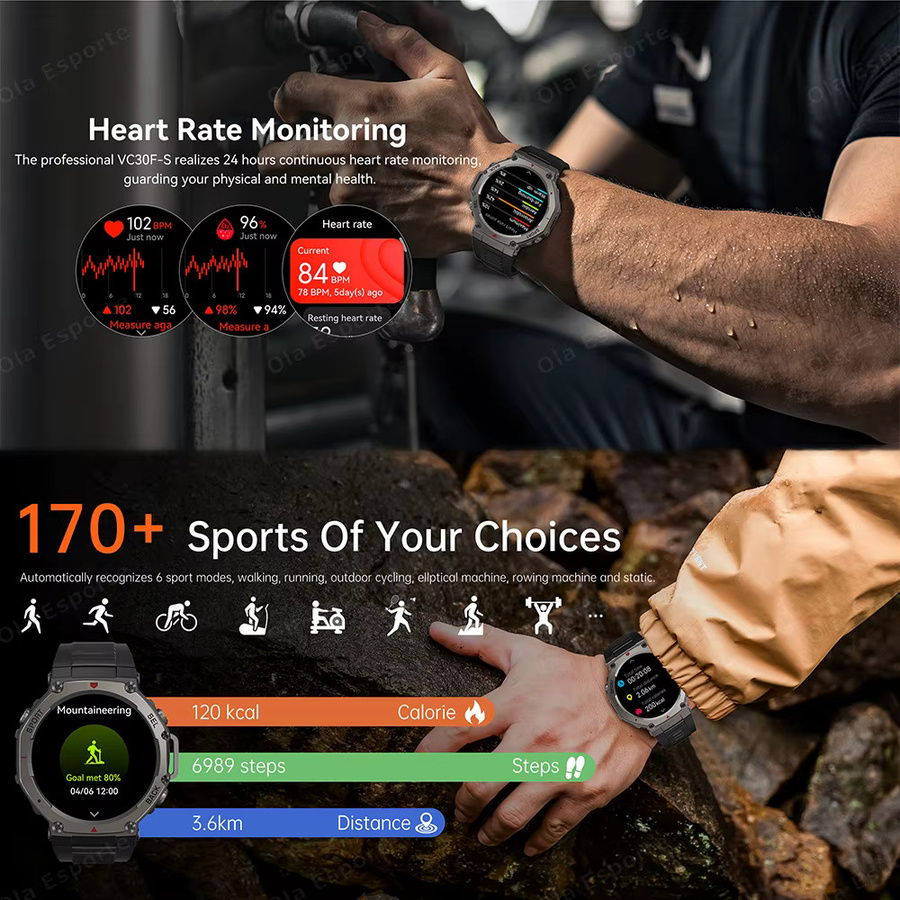 Ola Esporte Smartwatch, GPS, Schwarz, Silikon, Unisex - Bild 5