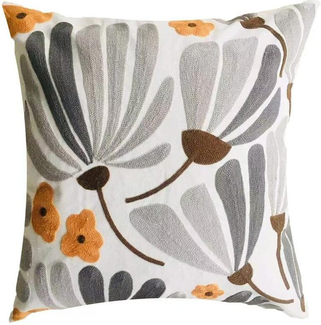 JMG Clothing Boho Floral Kissenhülle aus Baumwolle und Leinen, Mehrfarbig, B/B: 45 x 45 cm - Bild 1
