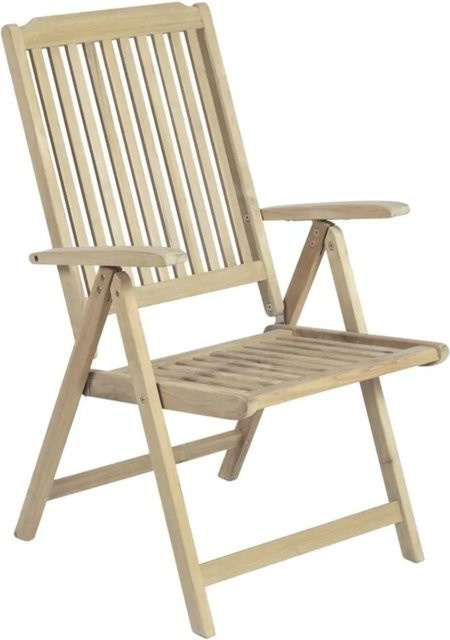 DELUKE Gartenstuhl MARA aus unbehandeltem Teakholz, 5-fach verstellbarer Hochlehner mit Armlehnen, Farbe: Teakfarben, B/T/H: 58 x 66 x 120 cm - Bild 1