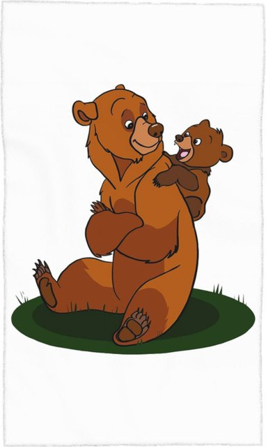 Ka Chen Muxi Gesichtstuch Bruder Bär in Weiß, schnelltrocknend und saugfähig, B: 40 cm, H: 60 cm - Bild 1