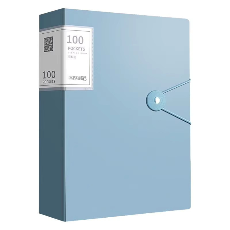 A4 Display Book in Blau mit 60 Fächern für die Aufbewahrung von Dokumenten und Zertifikaten, transparentes Sichtbuch aus Kunststoff - Bild 3