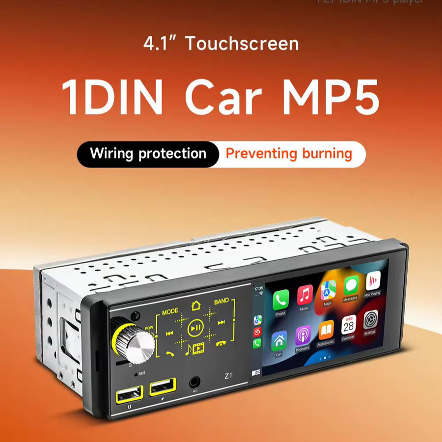 BQCC 1DIN Auto-MP5-Player mit 4,1 Zoll Display, Apple CarPlay und Bluetooth in Schwarz - Bild 6