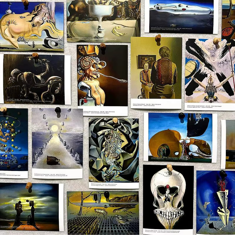 Salvador Dali Kunstpostkarten 30er Set mit farbigen Ölgemälden aus Papier - Bild 3