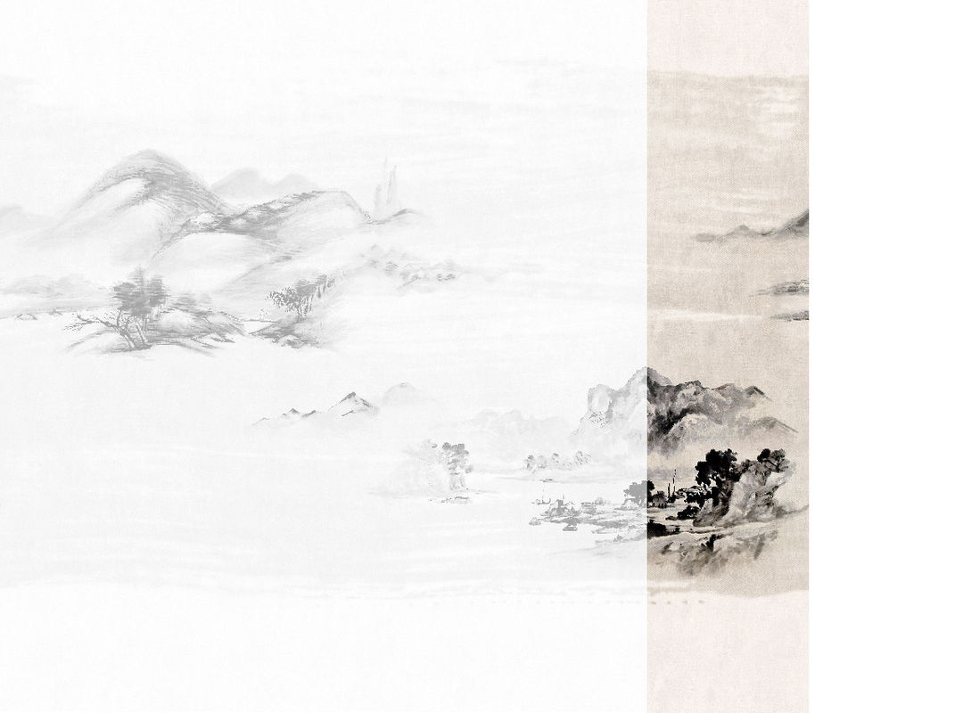 Jannelli & Volpi Mural Kawa Black Ink Panel 5 Wandtapete Vinyl Oriental Abstract Schwarz - Bild 2