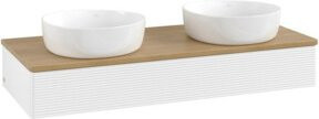V&B Antao Waschtischunterschrank mit Frontstruktur und LED-Beleuchtung, Farbe Weiß, W/T/H: 120 x 50 x 19 cm - Bild 1