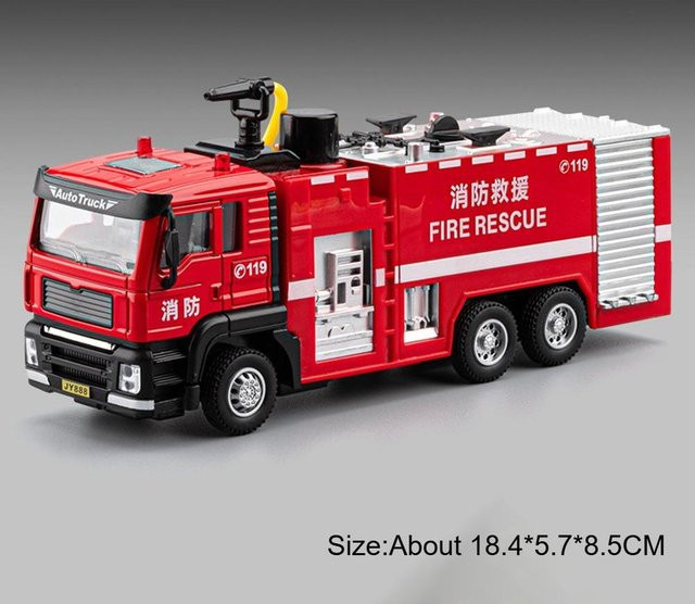 Linyi toy car Feuerwehrauto Modellauto, 1:50, mit Musik und Licht, ab 14 Jahre - Bild 1