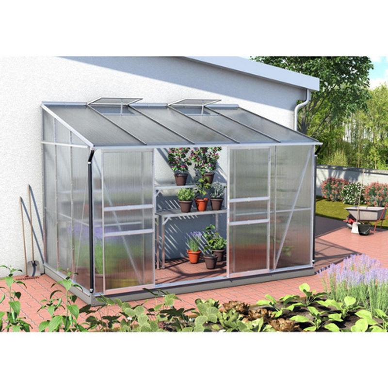 VITAVIA Gewächshaus Osiris aus Aluminium und Kunststoff in Silber, 6,5 m² - Bild 2