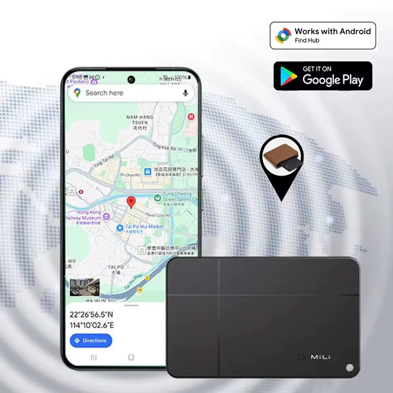 Ultradünne Smart GPS-Tracking-Karte für Android mit Google Find My Device und Bluetooth, Schwarz - Bild 2