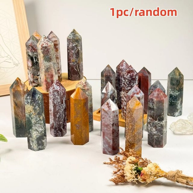 CrystalHola Natürlicher Ozeanjaspis-Spitze in Mehrfarbig als dekoratives Mineralogisches Exemplar - Bild 1