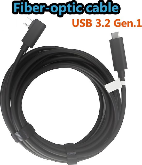 Meta USB-C Glasfaserkabel für Meta Quest 2, Meta Quest 3 und Meta Quest Pro, Schwarz, Länge: 5 m - Bild 1