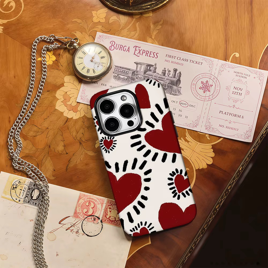 Potdemiel Handyhülle Illustration Liebe für iPhone und iOS Modelle in Multicolour mit doppelschichtiger Rückseite - Bild 4