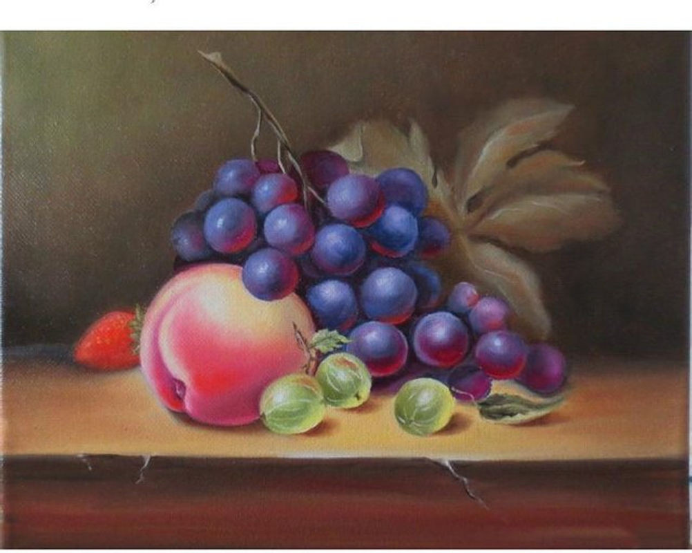 FIYO Diamond Painting Set 5D DIY Frucht-Mosaik mit Strass und Kreuzstich, mehrfarbig, B x H: 30 x 20 cm - Bild 1