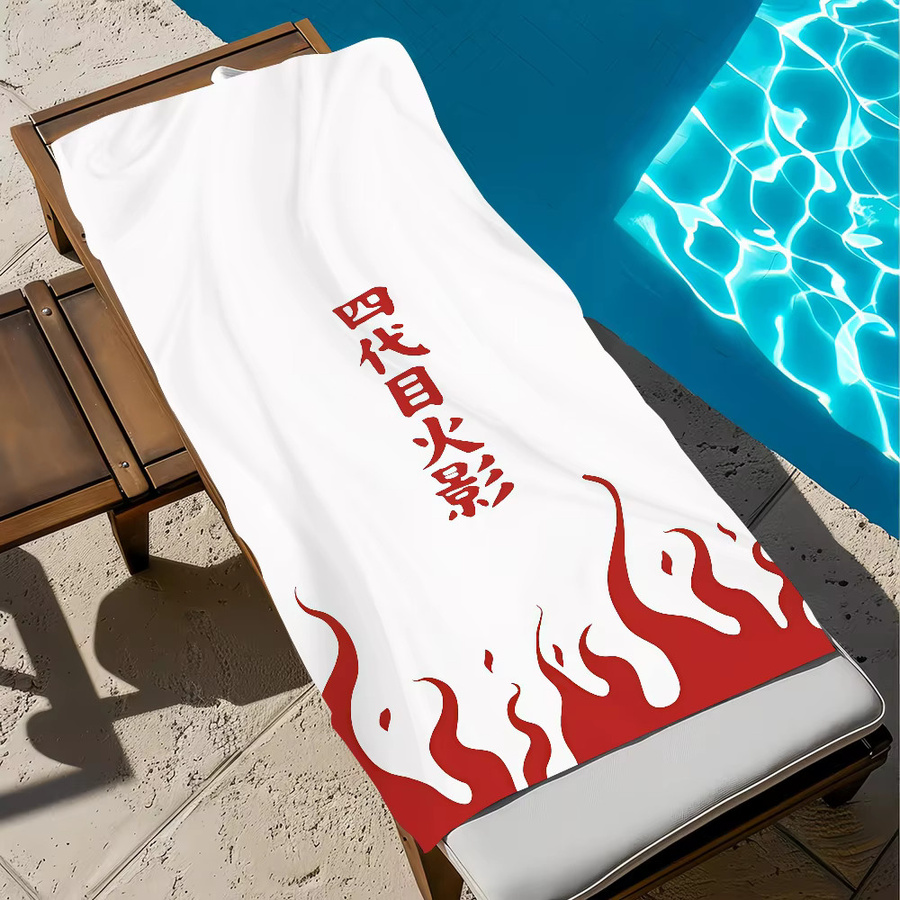 Naruto Handtuch Weiß, schnell trocknendes Strandtuch für Sport und Reisen, Unisex - Bild 3
