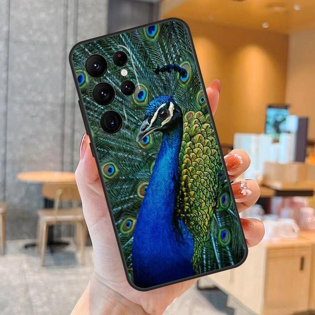 Handyhülle mit Pfauenmuster für Samsung Galaxy S25 S24 S23 S22 S21 S20 Ultra S10 Plus und S25 FE in Multicolour - Bild 1
