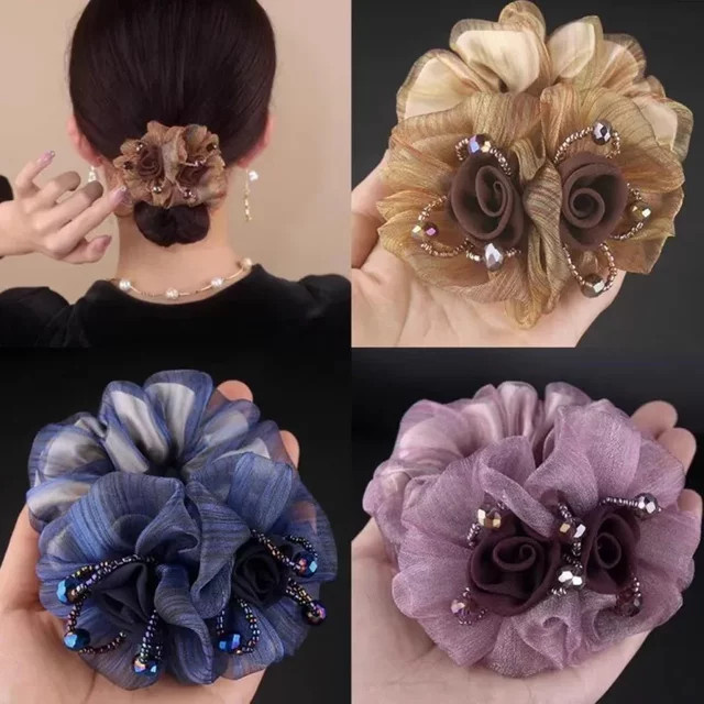 FENGCHE Scrunchie Blume, Damen - Bild 1