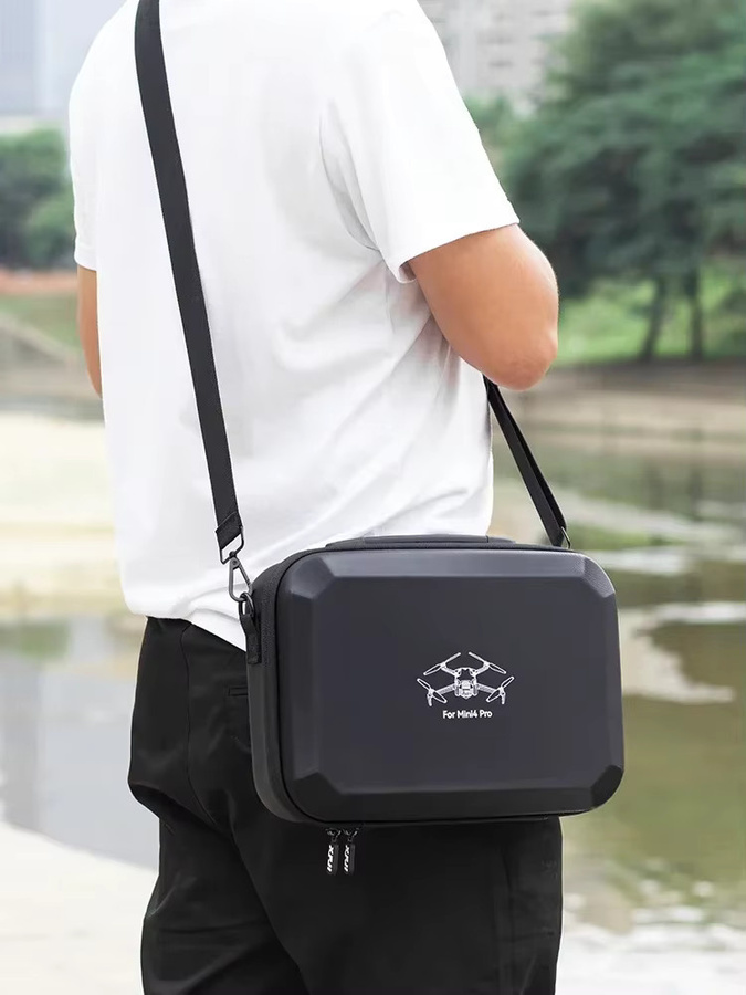 DJI Mini 4 Pro Tragetasche aus hartem EVA – Wasserdichte Reise- und Schultertasche für Drohne und Fernbedienung in Schwarz - Bild 7