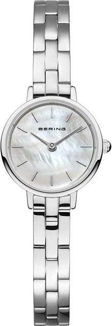 Bering Damenuhr, Quarz, Edelstahl, 22 mm, Weiß, Saphirglas - Bild 1