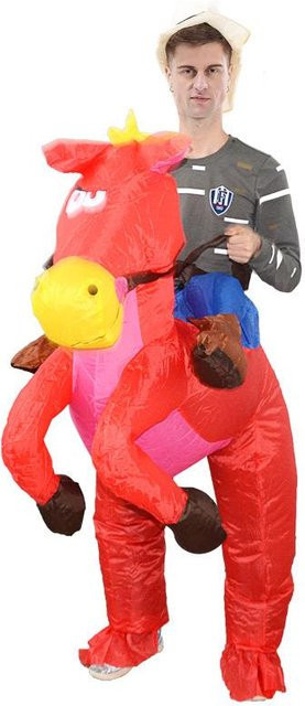 Chose One Aufblasbares Halloween-Pferdekostüm, Rot - Bild 1