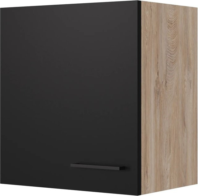 Flex-Well Küchen-Oberschrank Capri Hängeschrank in Schwarz Matt mit Antifingerprint-Effekt, B/H/T: 50 x 54,8 x 32 cm - Bild 1