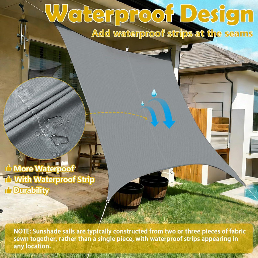 Wasserdichtes Sonnensegel Chose One aus Polyester in See-Blau, B/B: 200 x 200 cm - Bild 2