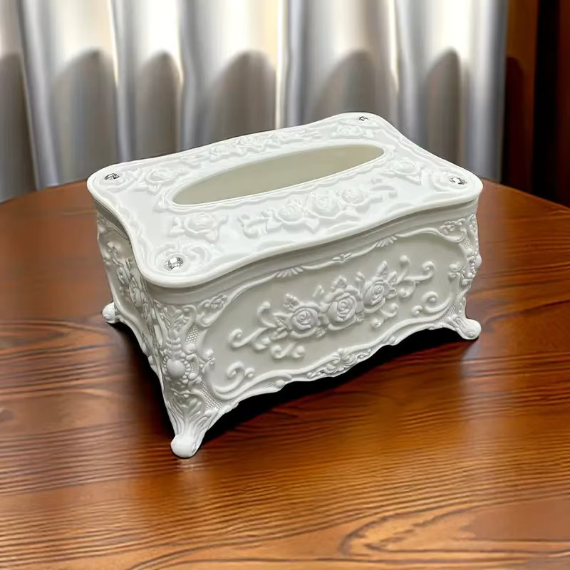 Weiße Taschentuchbox aus Kunststoff für Büro, Badezimmer und Restaurant - Bild 2