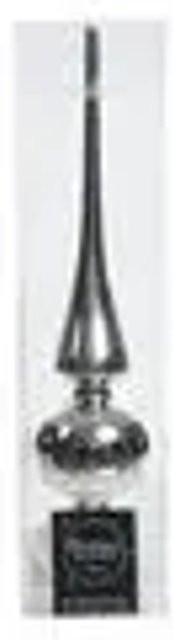 Kaemingk Christbaumspitze aus Glas in Silber glänzend, B/H: 6 x 26 cm - Bild 1