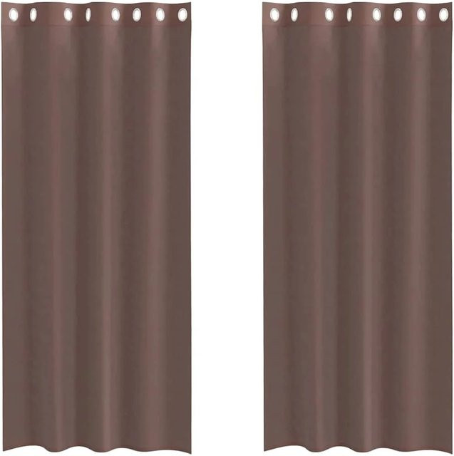 vidaXL Voile Vorhänge mit Ösen, 2er-Set, Braun, B: 140 cm, H: 225 cm - Bild 1