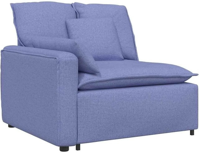 vidaXL Modulares Sofa Endmodul mit Armlehne und Kissen in Jeansblau, Breite: 100 cm - Bild 1