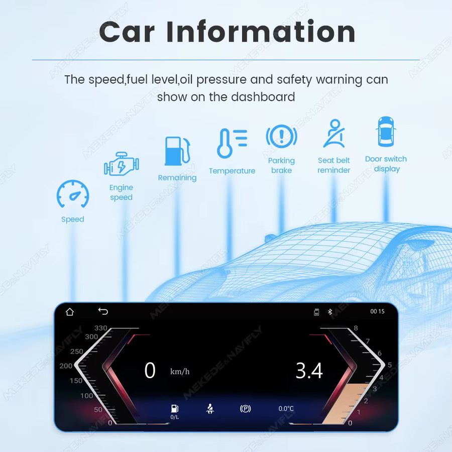 MEKEDE Wireless CarPlay und Android Auto Multimedia-Player mit Linux-System für BMW 3er Serie E90 E91 E92 E93 (2005-2012), 10,25 Zoll 2Din Autoradio mit Bluetooth und GPS, Schwarz - Bild 5