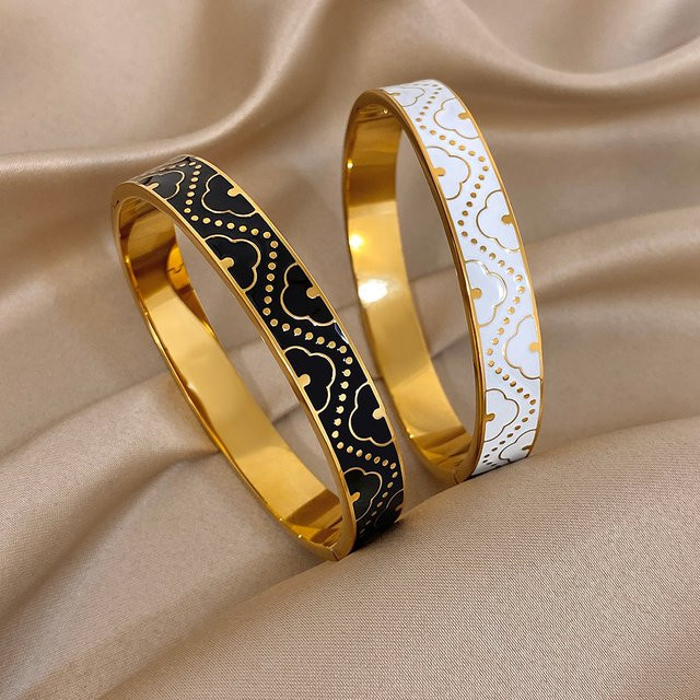 Armreif Edelstahl, Gold, Vintage, Damen - Bild 1