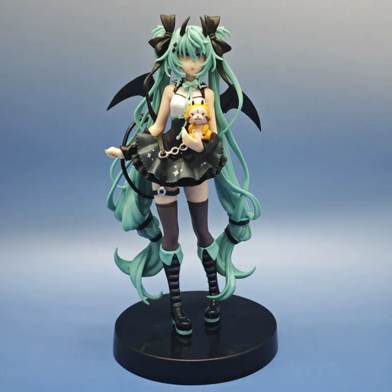 Bandai Anime Hatsune Miku Little Devil Handfigur Dark Angel Modell aus Kunststoff in Pink Sitting Pose - Bild 3