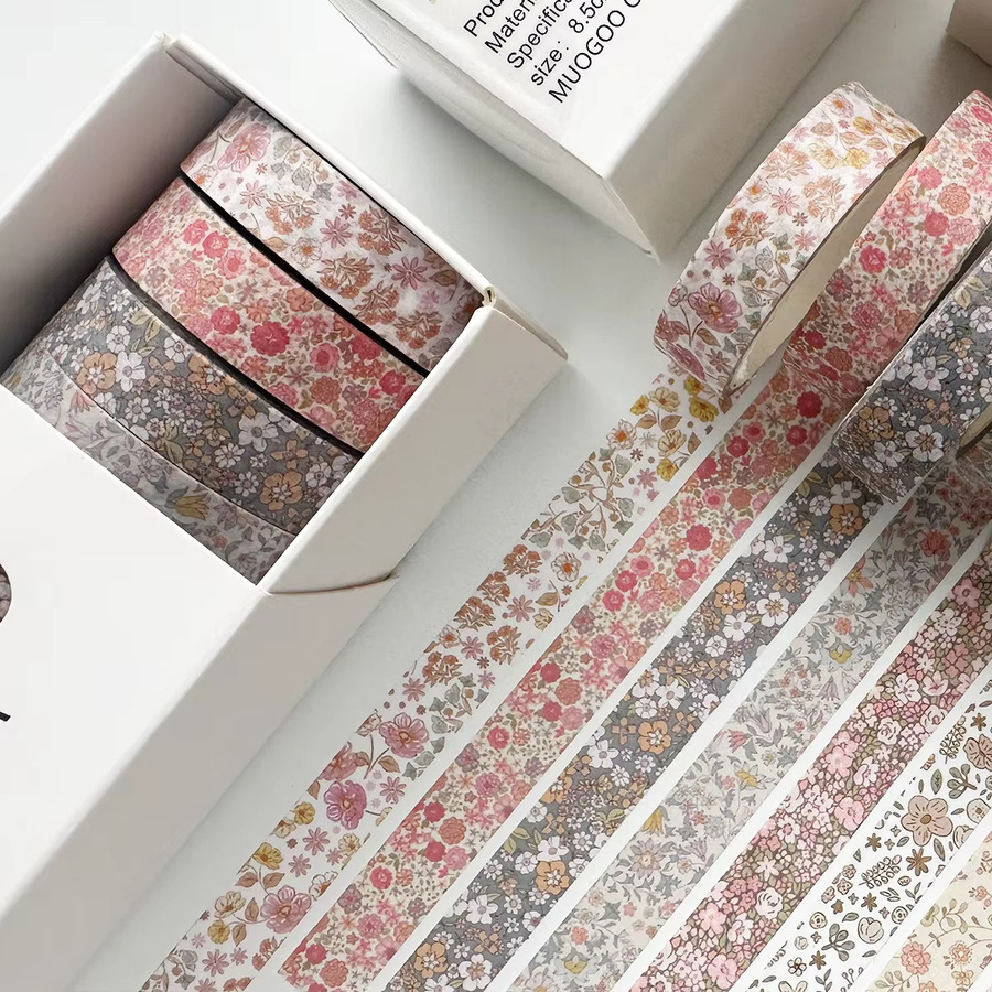 8-teiliges Washi Tape Set mit Retro-Bastelmustern in Multicolour, 3 Meter pro Rolle zur Dekoration von Notizbüchern und Tagebüchern - Bild 3