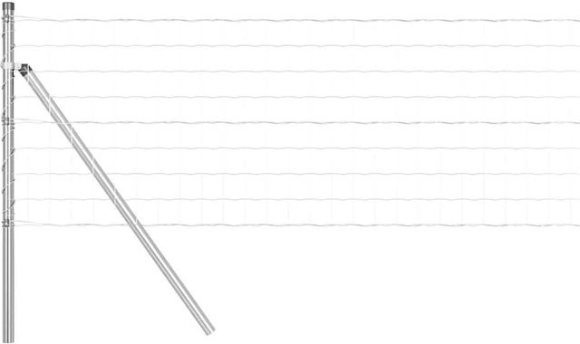 vidaXL Eurozaun mit Pfosten aus Stahl und PVC in Silber, Breite: 0,4 m, Länge: 50 m - Bild 1