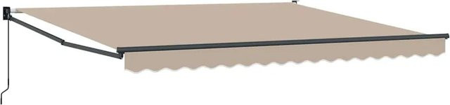 Einziehbare Markise vidaXL in Beige aus Polyester und Aluminium, B: 400 cm, T: 300 cm - Bild 1