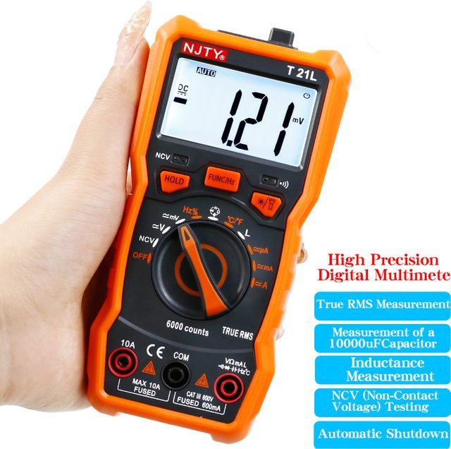NJTY T21L Multifunktionales digitales LCR-Multimeter in Orange für Induktivität, Kapazität und Frequenz - Bild 1