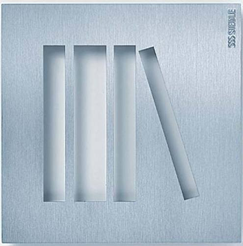Siedle Hinweisschild Bibliothek aus Edelstahl in Silber, B: 15,4 cm, H: 1,1 cm, T: 15,4 cm - Bild 1
