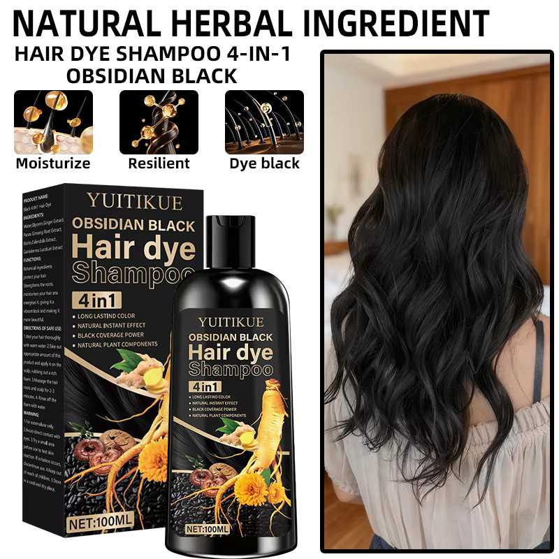 YUITIKUE Haarfärbeshampoo Obsidian Schwarz, 100 ml - Bild 5