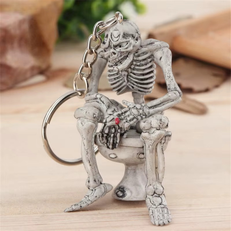 ZHIXUN Schlüsselanhänger Totenkopf, PVC, Unisex - Bild 2