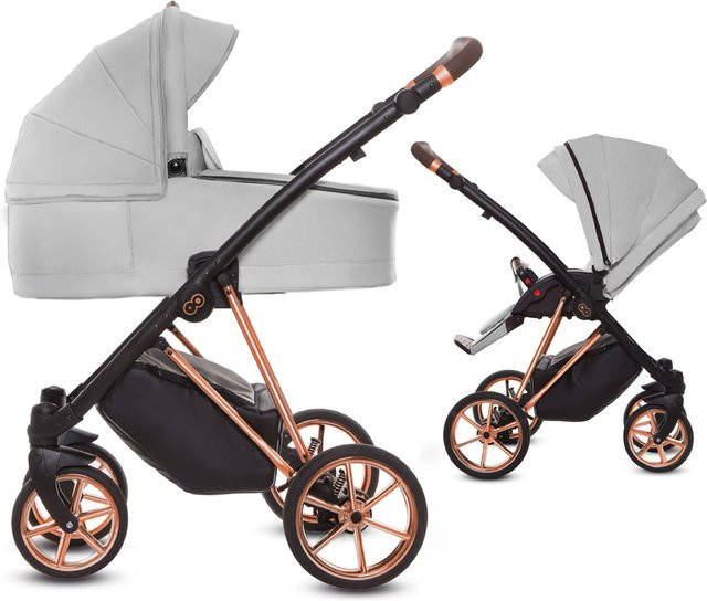 TPFLiving 2in1 Kinderwagen Ultra Stoff Zen mit Gestell Roségold - Bild 1