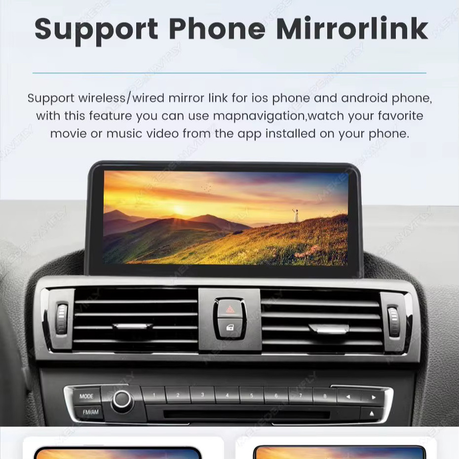 MEKEDE Android Autoradio mit 12,3 Zoll 2K Linux-Bildschirm, kabelloses CarPlay und Android Auto, GPS-Navigation, Bluetooth, RDS, FM, für BMW 5er F10 F11 2011-2017, Schwarz - Bild 3