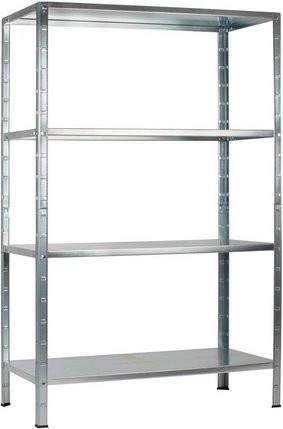 SCHULTE REGALWELT Stecksystem-Grundregal aus Metall, verzinkt, silberfarben, 4 Fachböden, H x B x T: 180 x 100 x 45 cm - Bild 1