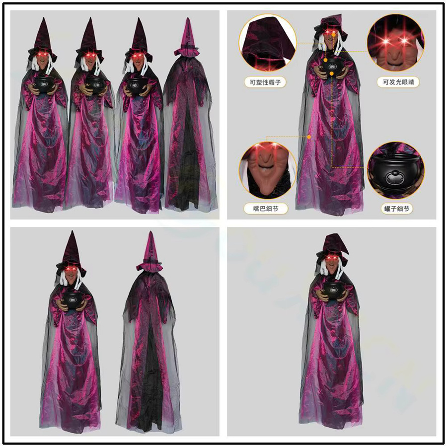Sprachgesteuerte tanzende Hexe als gruselige Halloween-Dekoration und Horror-Requisite von XUANGOUXGCN in Multicolour - Bild 2