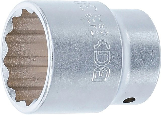 BGS Steckschlüssel Einsatz Zwölfkant mit 3/4 Zoll Antrieb und 38 mm Schlüsselweite in Silber - Bild 1