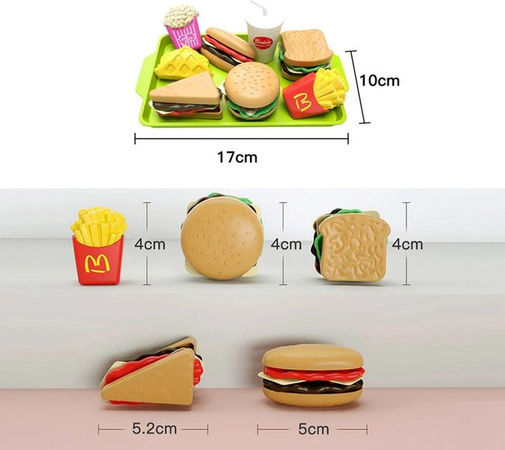 Yiran toy Kochspielzeug Set Sandwich Pommes Burger Montage für Mädchen 3-6 Jahre