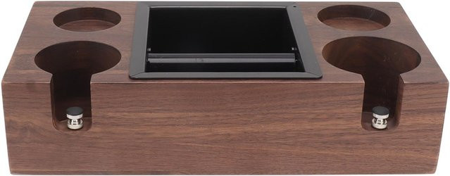 Aimo Tamper Station und Kaffeesatz Knock Box aus Holz und Edelstahl in Schwarz und Braun - Bild 1