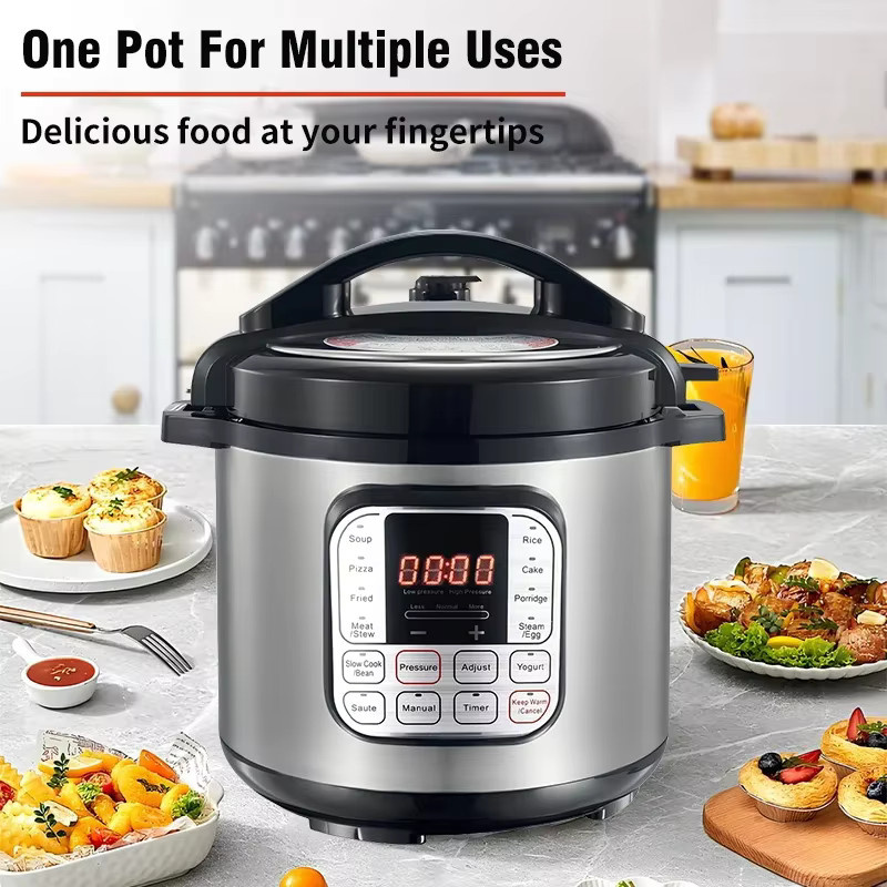 BALASHOV Elektrischer Multicooker aus Edelstahl in Silber, 5 l Volumen, Smart Schnellkochtopf mit Slow Cooker, Reiskocher und Dampftopf - Bild 5