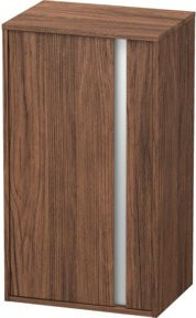 Duravit Ketho Halbhochschrank für das Badezimmer in Nussbaum dunkel, B/T/H: 50 x 36 x 88 cm, mit Glastüren und linksseitiger Türöffnung - Bild 1