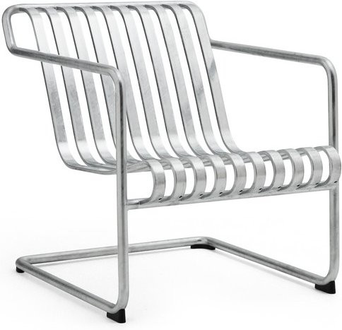HAY Palissade Cantilever Lounge Chair Low in Silber aus pulverbeschichtetem Stahl - Bild 1