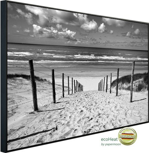 papermoon EcoHeat Infrarotheizung Strand Schwarz Weiss mit Matt-Effekt und App-Steuerung - Bild 1