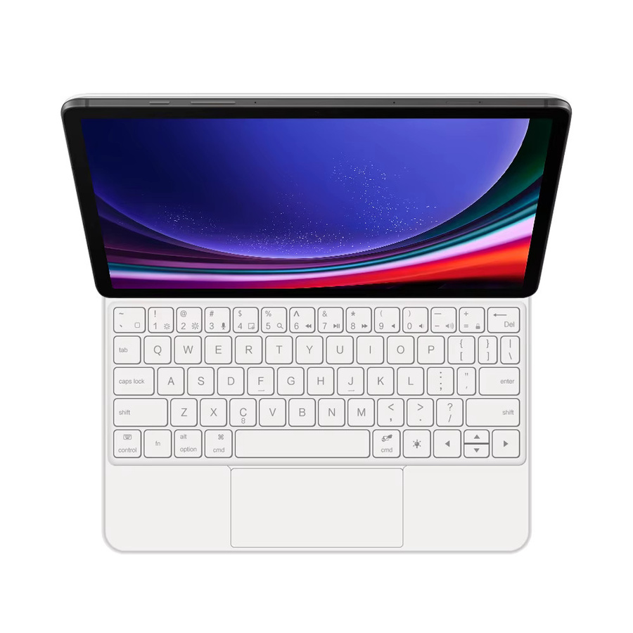 AJIUYU Magic Hintergrundbeleuchtung Tastatur Folio für Samsung Galaxy Tab S9 FE, S7, S8, S9 11 Zoll mit Touchpad und magnetischer Abdeckung in Schwarz oder Weiß - Bild 2